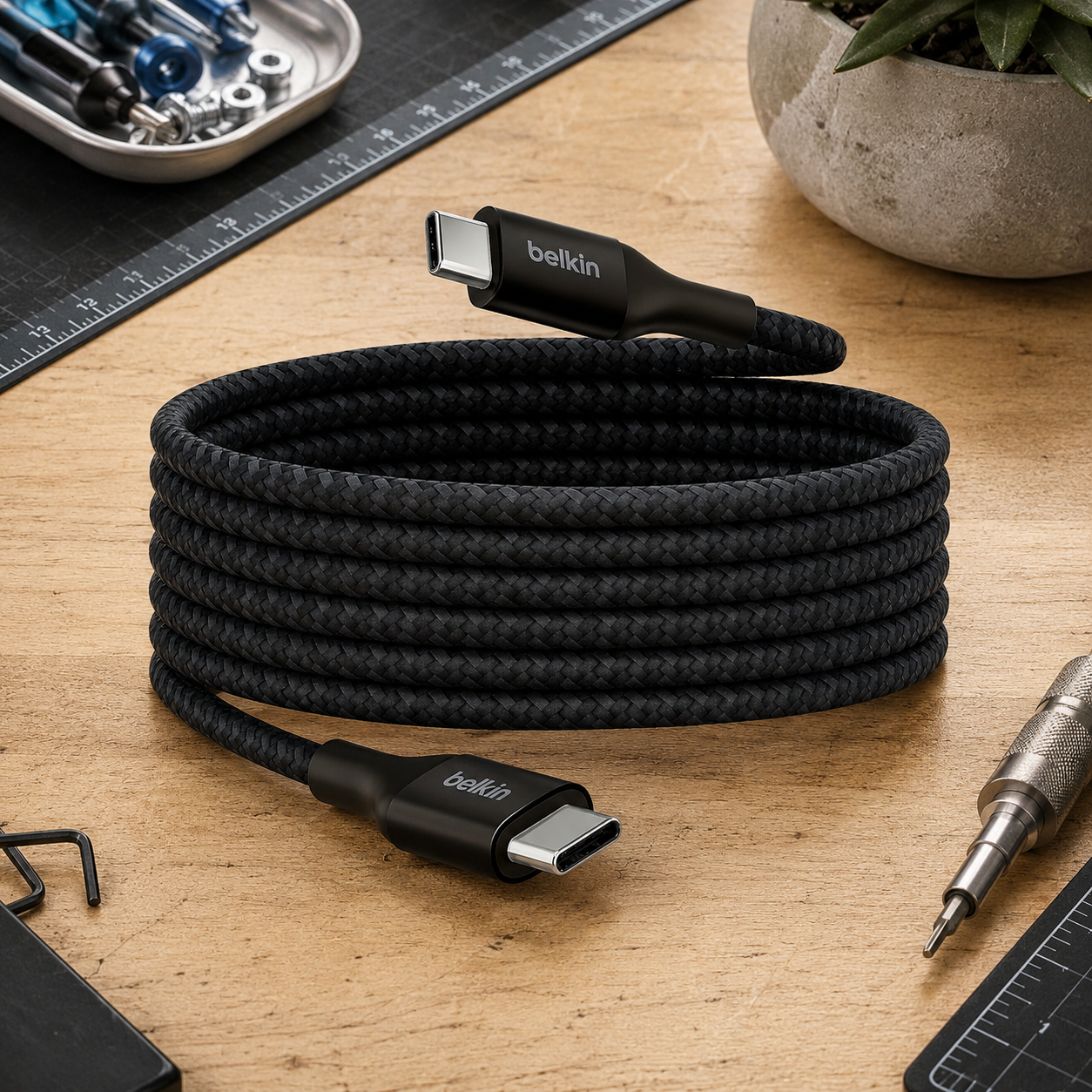 Belkin BoostCharge 240W braided USB-C cable with dual e-marker chips