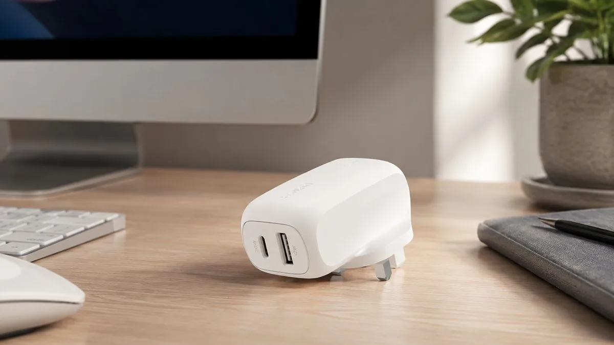 Belkin BoostCharge 42W dual wall charger with one USB-C and one USB-A port
