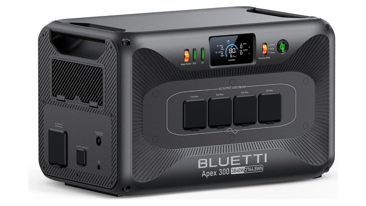 BLUETTI Apex 300 power station set up for home backup