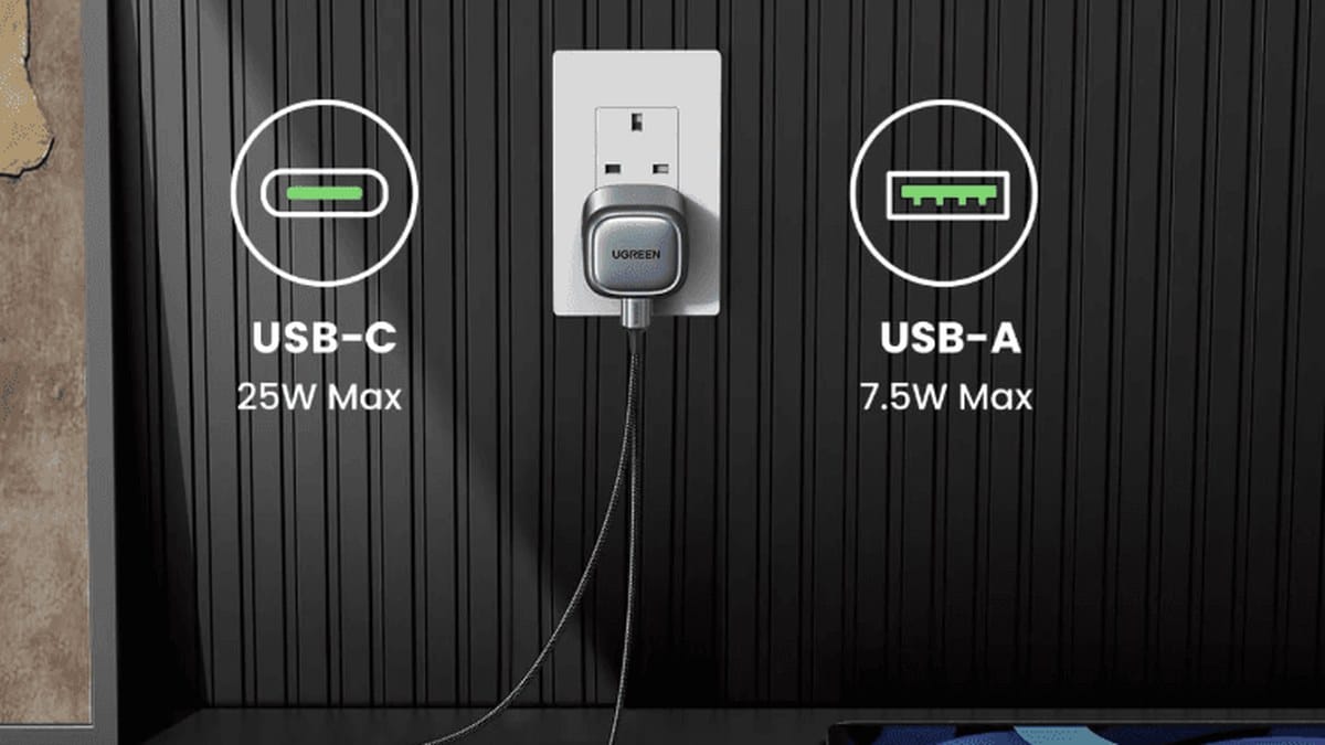 UGREEN Nexode 35W 2-port GaN charger with foldable plug