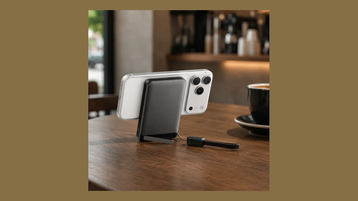 INIU Slimmest 10,000mAh Qi2 MagSafe power bank with kickstand