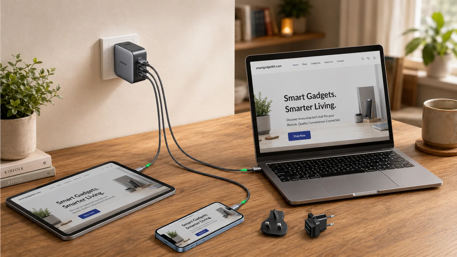 UGREEN Nexode 65W travel charger with interchangeable plug heads