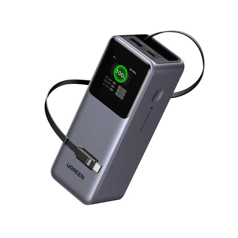 UGREEN Nexode 20000mAh 165W power bank with retractable USB-C cable
