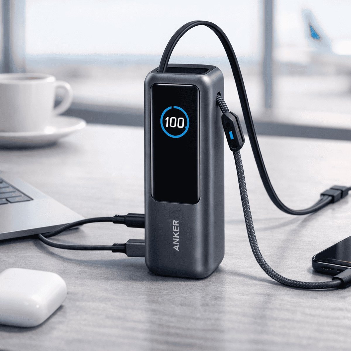 Anker Laptop Power Bank A1695 25,000mAh 165W with two built-in cables